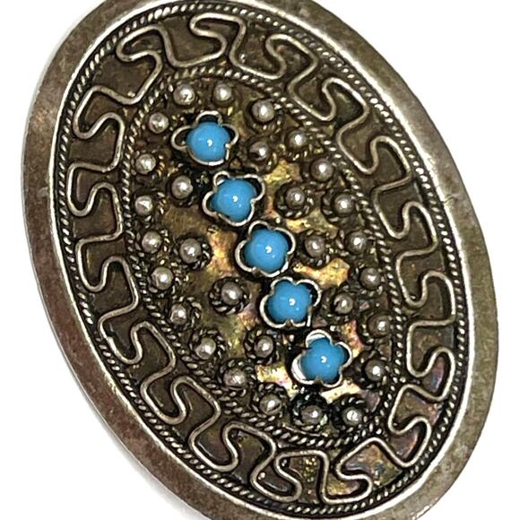 Vintage Brooch 1000 Pure Silver Filigreed Fine Jewelry JU20 - Picture 1 of 5